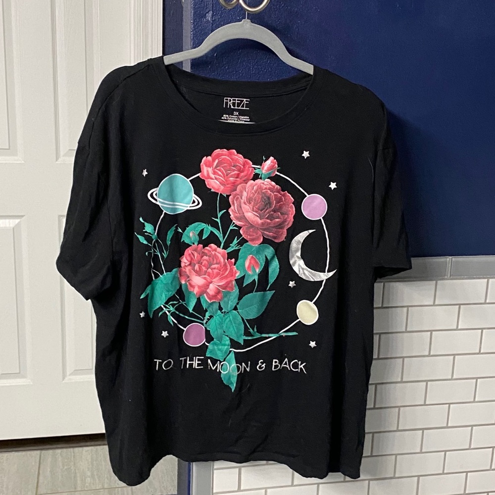 Floral Graphic Tee Freeze Plus Size 3X